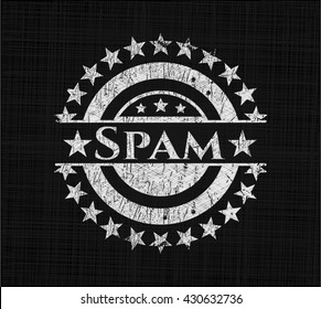 Spam chalk emblem, retro style, chalk or chalkboard texture