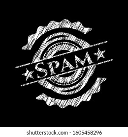 Spam chalk emblem. Vector Illustration. Detailed.