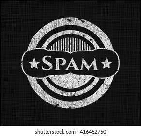 Spam chalkboard emblem on black board