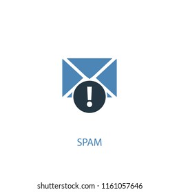 Spam concept 2 colored icon. Simple blue element illustration. Spam concept symbol design from SEO set. Can be used for web and mobile UI/UX
