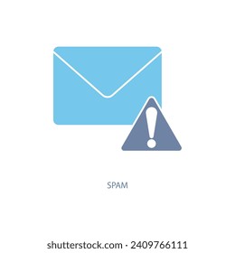 icono de línea de concepto de spam. Ilustración de elemento simple. diseño de símbolos de esquema de concepto de spam.