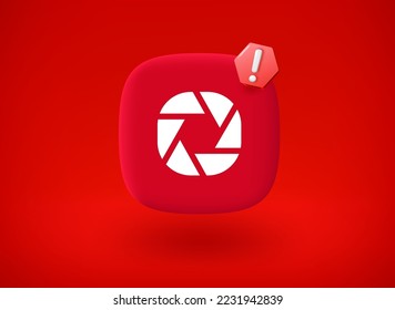 Spam concept. mail button with stop sign. 3d vector illustration
