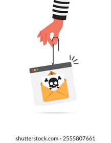 Spam Distribution or Malware Spreading Virus mobile fraud alert warning stock illustration