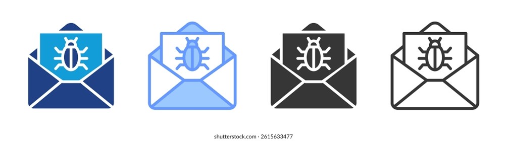 Spam Email icon set multiple style collection