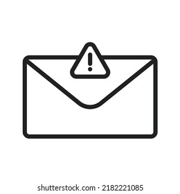 Spam-E-Mail-Symbol, Vektorbild. Kann auch für die Cyber-Sicherheit verwendet werden. Geeignet für mobile Apps, Web-Apps und Printmedien.