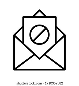 Spam, email, mail icon vector image. Can also be used for internet security. Suitable for use on web apps, mobile apps and print media.
