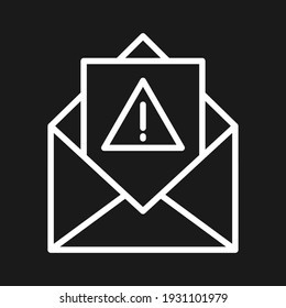 Spam, email, mail, warning icon vector image. Can also be used for internet security. Suitable for use on web apps, mobile apps and print media.