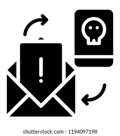 A spam email in a mailbox with smartphone  