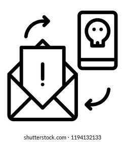 A spam email in a mailbox with smartphone 