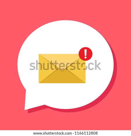 Spam email notification, flat design vector illustration