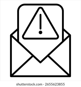 Ilustración vectorial de icono de contorno de correo no deseado