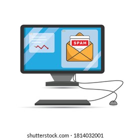 Correo no deseado. vector de concepto de buzón de correo de spam. 