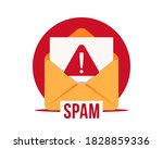 SPAM email vector icon. Advertising, phishing, distribution of malware through spam messages. Spam email message distribution, malware spreading virus