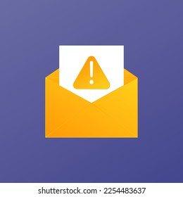 SPAM E-Mail-Vektorsymbol. Werbung, Phishing, Verbreitung von Malware durch Spam-Nachrichten. Spam-E-Mail-Verteilung, Malware verbreitet Virus. Vektorgrafik