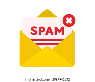 Spam email vector icon. . Spam email message, virus