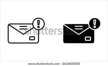 spam email vector icon set, with a white background.