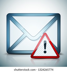 Spam Envelope Exclamation Danger sign illustration