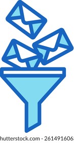 Spam Filter Icon Blue Vector Illustration