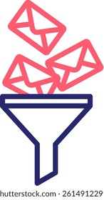 Spam Filter Icon Color Vector Illustration