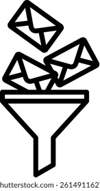 Spam Filter Icon Line Vector Illustration