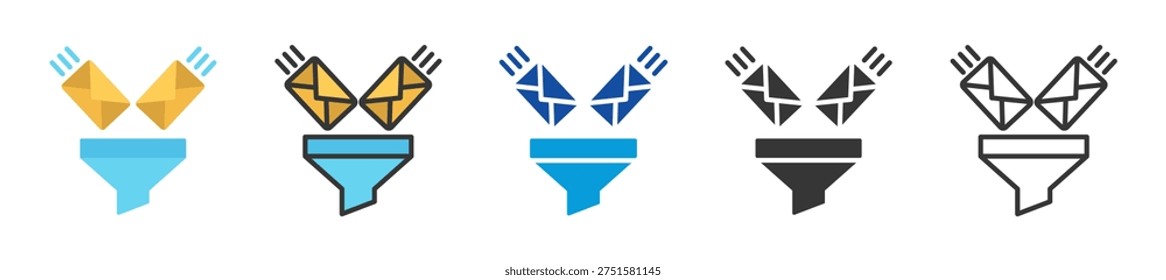 spam filter icon set multi style various collection