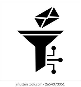 Spam Filtering Glyph Icon Vector Illustration