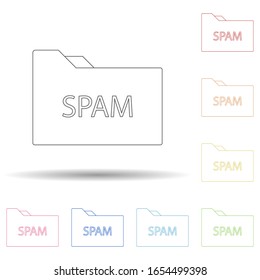 Spam folder in multi color style icon. Simple thin line, outline vector of virus antivirus icons for ui and ux, website or mobile application