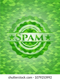  Spam green emblem with triangle mosaic background