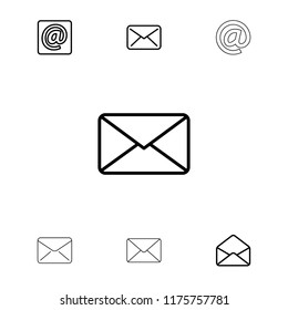 Spam icon. collection of 7 spam outline icons such as mail, envelope, at email. editable spam icons for web and mobile.
