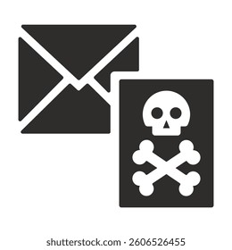 spam icon, death threat, flat vector illustration on white background