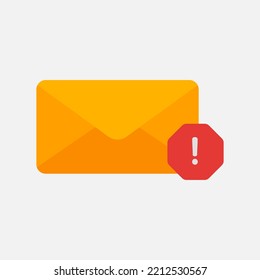Spam icon in flat style about email, use for website mobile app presentation