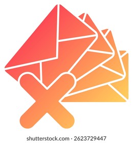 Icono de spam representado por el estilo de degradado del símbolo de spam.