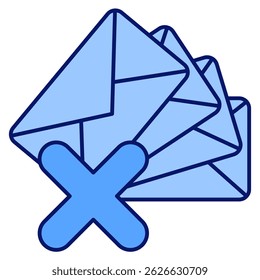 Spam icon represented by Spam symbol Blue style.