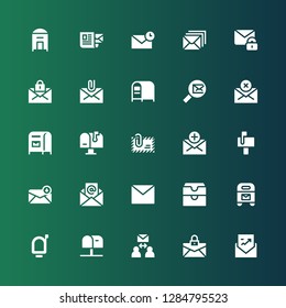 spam icon set. Collection of 25 filled spam icons included Envelope, Email, Mailbox, Inbox, Mail