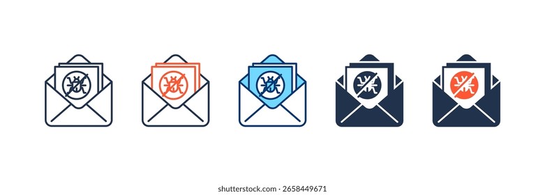 Conjunto de iconos de spam colección de estilos múltiples