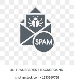 Spam icon. Trendy flat vector Spam icon on transparent background from Internet Security and Networking collection. 