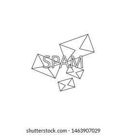 The spam of the letter icon. Element of virus antivirus for mobile concept and web apps icon. Outline, thin line icon for website design and development, app development