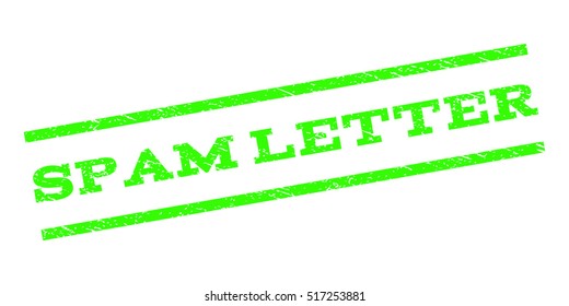 Spam Letter watermark stamp. Text caption between parallel lines with grunge design style. Rubber seal stamp with scratched texture. Vector color ink imprint on a white background.