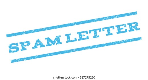 Spam Letter watermark stamp. Text tag between parallel lines with grunge design style. Rubber seal stamp with dirty texture. Vector color ink imprint on a white background.