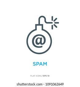 Spam line flat icon ver 2