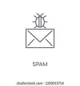 Spam linear icon. Spam concept stroke symbol design. Thin graphic elements vector illustration, outline pattern on a white background, eps 10.