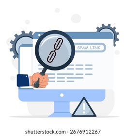 Enlace de spam detectado en el Web del equipo. Concepto de Enlace peligroso.