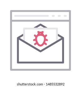 spam mail browser colour line vector icon