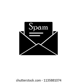 spam mail icon. Element of cybersecurity icon for mobile concept and web apps. Glyph style spam mail icon can be used for web and mobile on white background