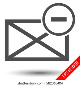 Spam mail icon envelope. Picture of envelope with spam symbol. isolated on a white background. Vector illustration.