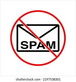 Spam Mail Icon, Junk Email, Electronic Unsolicited Messages Vector Art Illustration