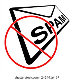 Spam Mail Icon, Junk Email, Electronic Unsolicited Messages Vector Art Illustration