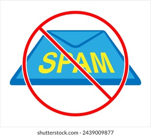 Spam Mail Icon, Junk Email, Electronic Unsolicited Messages Vector Art Illustration