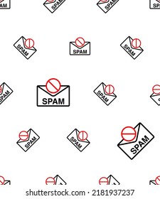 Spam Mail Icon Seamless Pattern, Junk Email, Electronic Unsolicited Messages Vector Art Illustration