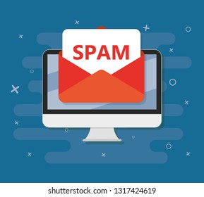 Spam Mailbox Concept Vector Flat Stock Vector (Royalty Free) 1317424619 ...